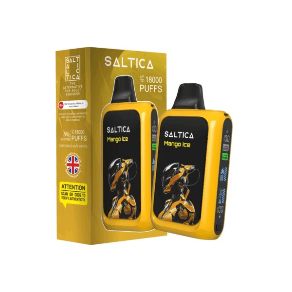 Uygun fiyatlı Saltica Cyber 18000 Mango Ice ile taze mango ve buz karışımını salt nikotinle deneyimleyin.