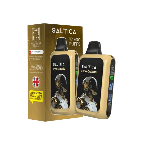 Saltica Cyber 18000 Pina Colada, taze ananas ve hindistan cevizi aromalarıyla uygun fiyatlı bir salt nikotin kullan-at vape sunar.