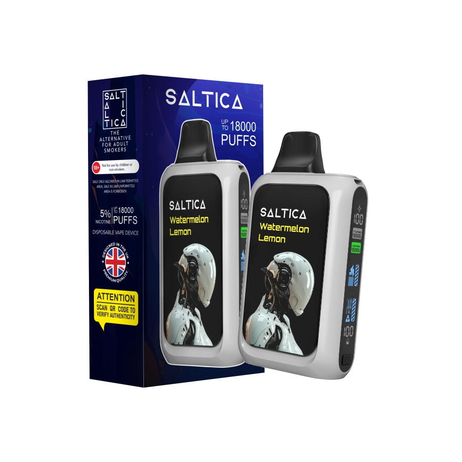 Saltica Cyber 18000 Watermelon Lemon Uzun ömürlü taze karpuz ve limon aromalı salt nikotin vape bar, uygun fiyatlı kullan-at performans sunar.