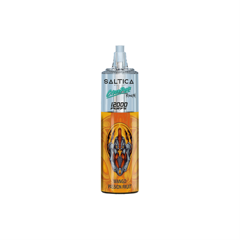 Saltica Cyberpunk 12000 Mango Passion Fruit Saltica Cyberpunk 12000 puf mango ve tutku meyvesi aromalı uygun fiyatlı kullan-at vape bar salt nikotin.