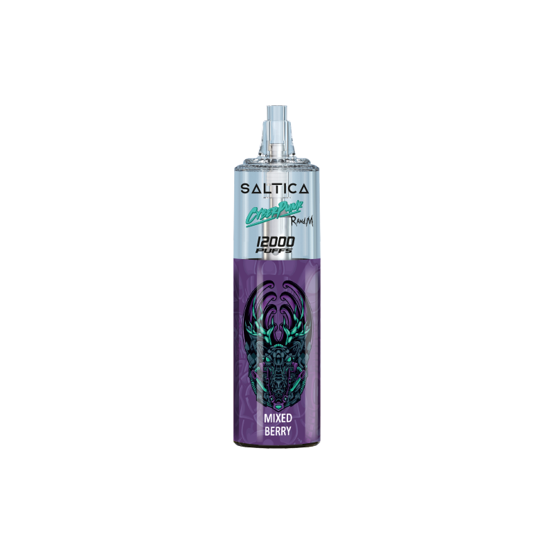 Saltica Cyberpunk 12000 Mixed Berry Uygun fiyatlı salt nikotin ile karışık meyve aromalı Saltica Cyberpunk 12000 puf kullan-at vape bar.