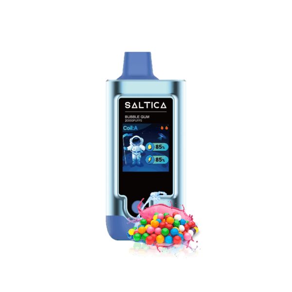 Uygun fiyatlı Saltica Digital 20000 Bubble Gum, lezzetli sakız tadı ve uzun ömürlü salt nikotin keyfi sunan kullan at vape bardır.