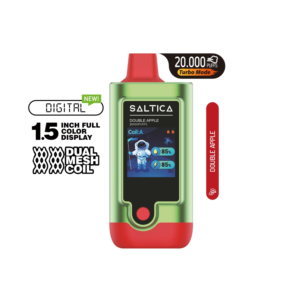 Saltica Digital 20000 Double Apple Uygun fiyatlı Saltica Digital 20000 Double Apple kullan at vape bar, taze elma aroması ve salt nikotin ile uzun süreli performans sunar.