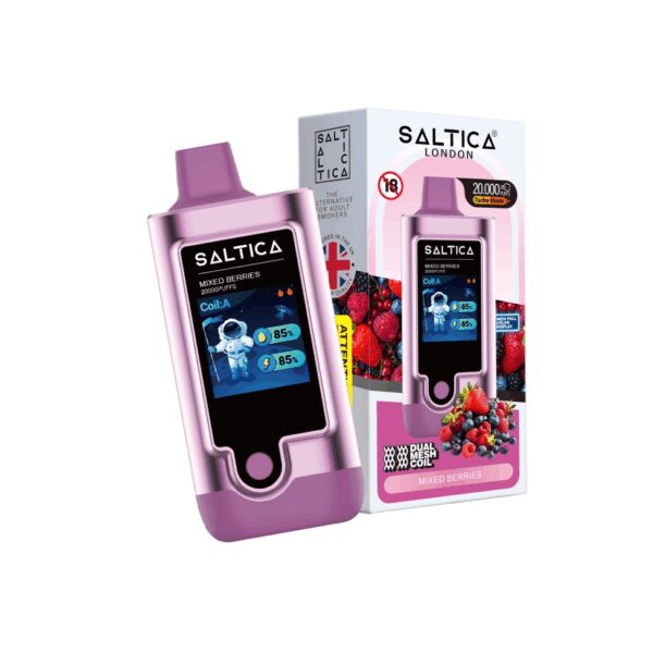 Taze meyve karışımı aromalı Saltica Digital 20000 kullan at vape bar, uygun fiyatlı yüksek kapasiteli salt nikotin seçeneği.