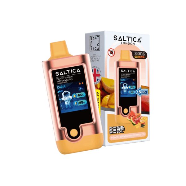 Saltica Digital 20000 Peach Mango Watermelon kullan-at vape, uygun fiyatlı salt nikotin keyfi sunar.