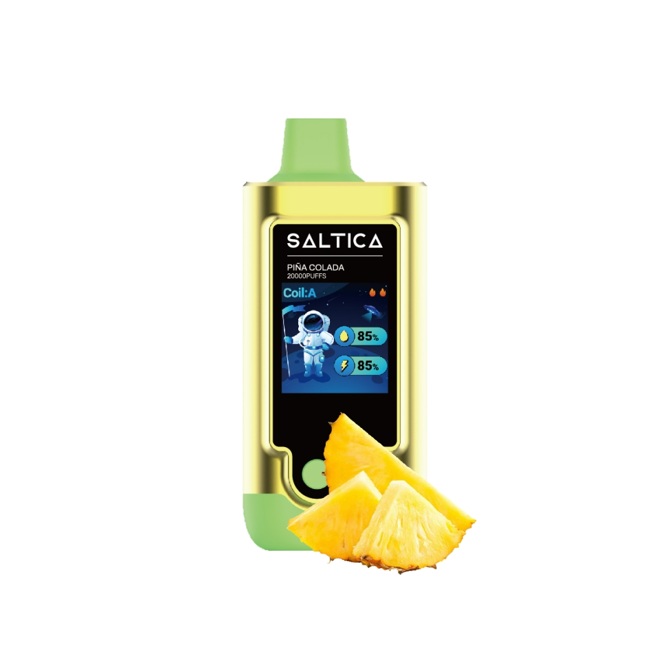 Saltica Digital 20000 Piña Colada Uygun Fiyat Uzun ömürlü taze ananas ve hindistan cevizi aroması ile uygun fiyatlı Saltica Digital 20000 salt nikotin kullan at vape bar.
