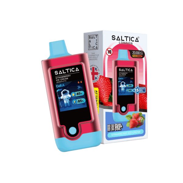 Saltica Digital 20000 puf çilekli dondurma vape bar, uygun fiyatla yoğun buhar ve salt nikotin keyfi sunar.