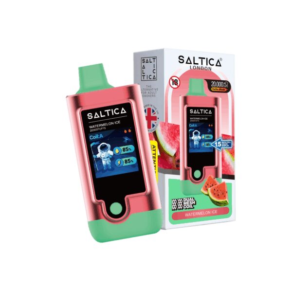 Uygun fiyatlı Saltica Digital 20000 Watermelon Ice, ferah karpuz aromasıyla 20000 pufluk uzun süreli salt nikotin keyfi sunar.