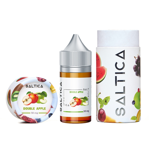 Uygun fiyatlı Saltica Double Apple likiti, yoğun çift elma aroması ve kaliteli salt nikotin ile anında tatmin sunar.
