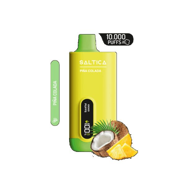 Saltica Ekranlı 10000 Pina Colada kullan at vape bar ile uygun fiyatlı ve uzun ömürlü salt nikotin keyfi yaşayın.