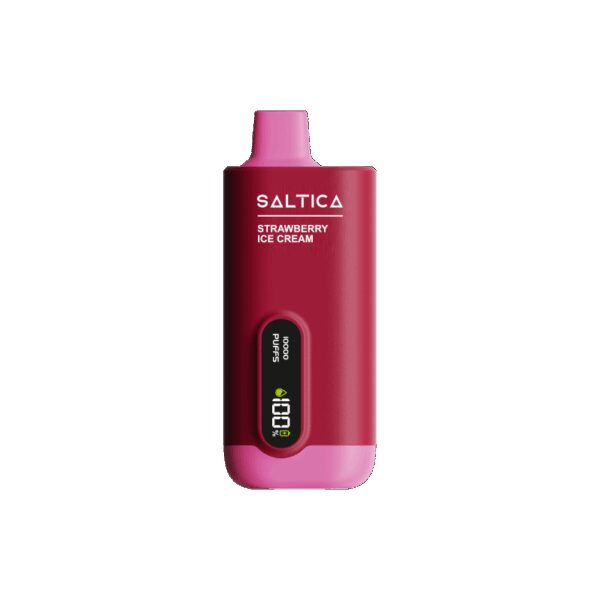 Saltica Ekranlı 10000 Strawberry Ice Cream ile çilekli dondurma aromalı salt nikotin keyfi uygun fiyatlı.