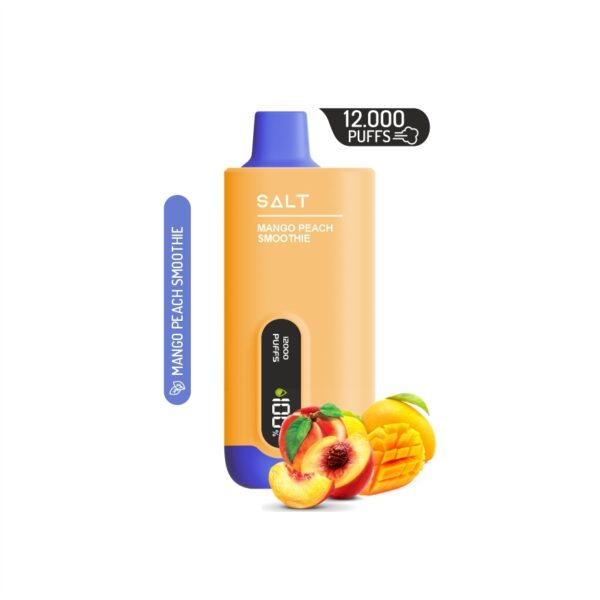 Uygun fiyatlı salt nikotin ile 12000 puf sunan Saltica mango şeftali smoothie ekranlı kullan-at vape bar.