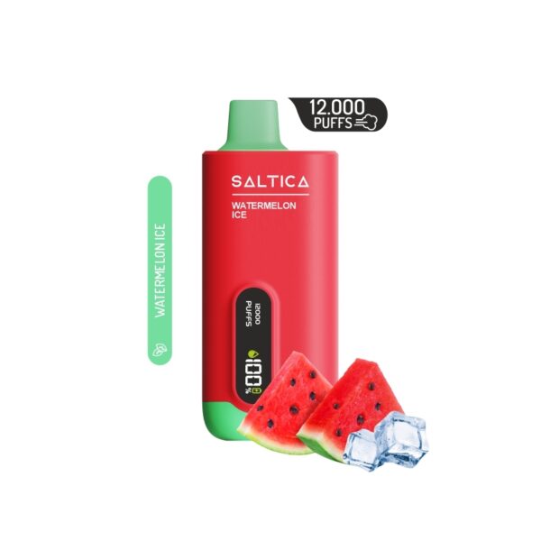Saltica Ekranlı 12000 Watermelon Ice ile taze karpuz ve buz ferahlığını uygun fiyatlı, salt nikotin performansıyla yaşa.