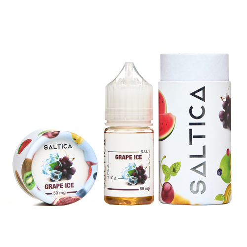 Saltica Grape Ice salt nikotin likit, tatlı üzüm ve ferah buz serinliğiyle uygun fiyatlı keyif sunar.