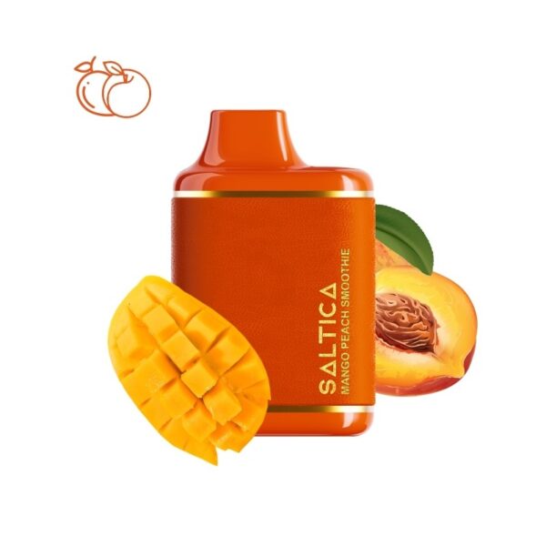Uygun fiyatlı Saltica Leather 7000, mango şeftali aroması ve salt nikotin ile 7000 puf sunar.