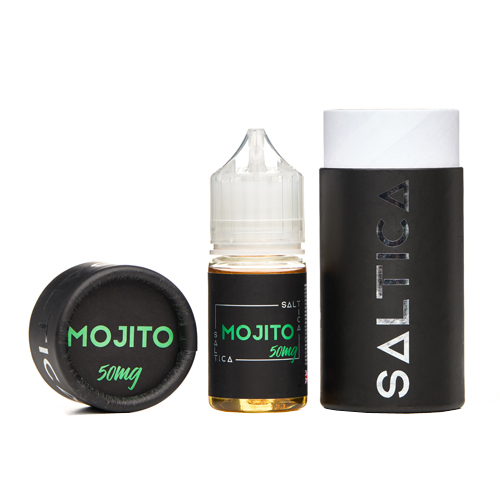 Ferah nane ve misket limonu aromalı Saltica Mojito salt likit, uygun fiyatlı yüksek kaliteli içim sunar.