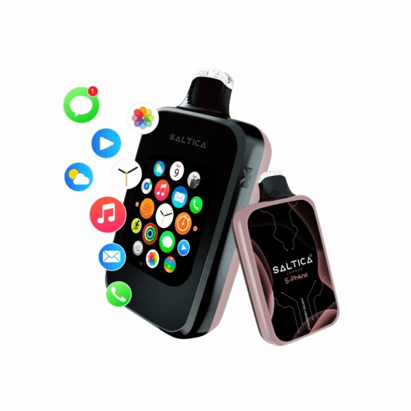 Uygun fiyatlı Saltica S-Phone 30000 Strawberry Delight kullan-at vape bar, salt nikotin ile çilek tadı sunar.