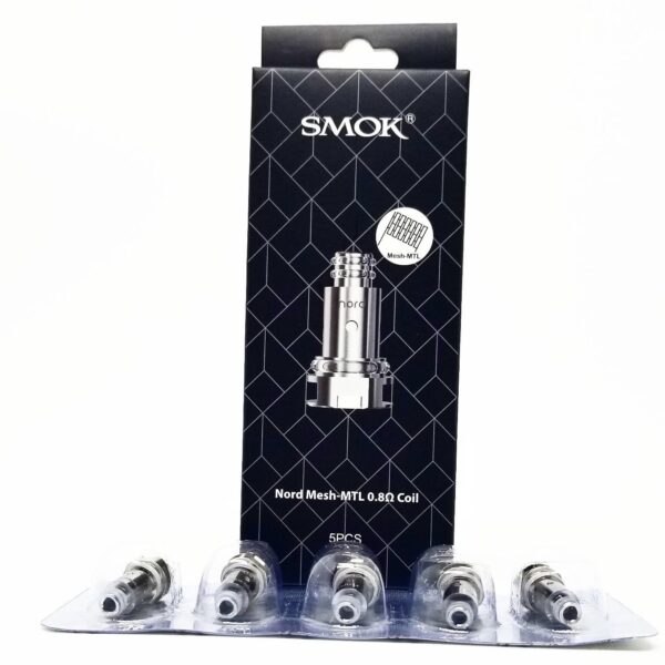 Smok Nord 2 için 0.8 Ohm DC MTL 5'li coil paketi, salt nikotin ile uyumlu ve uygun fiyatlı.