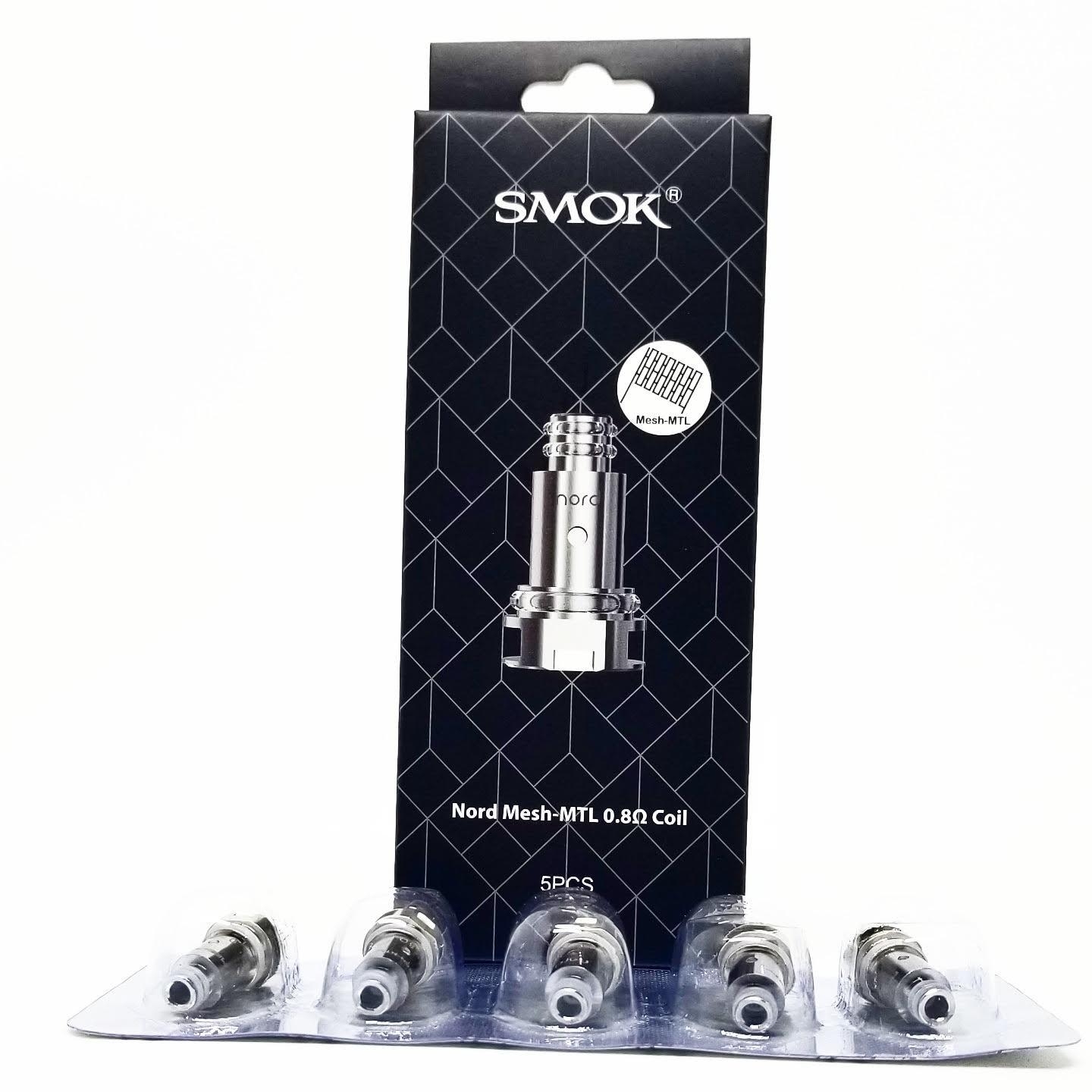 Smok Nord 2 Coil 0.8Ohm Dc Mtl 5'li Paket Smok Nord 2 için 0.8 Ohm DC MTL 5'li coil paketi, salt nikotin ile uyumlu ve uygun fiyatlı.