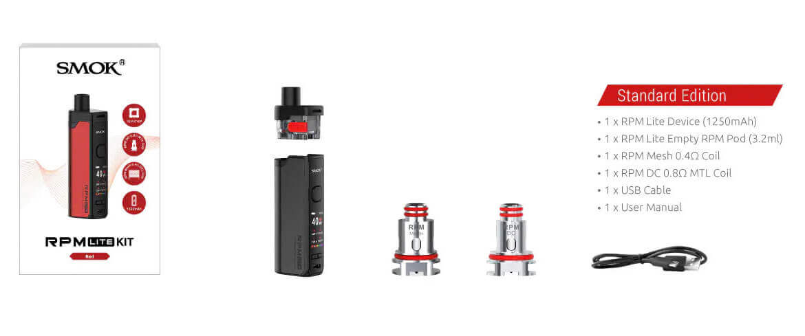 Smok RPM Lite Pod Mod farklı renk seçenekleri ve şık tasarım