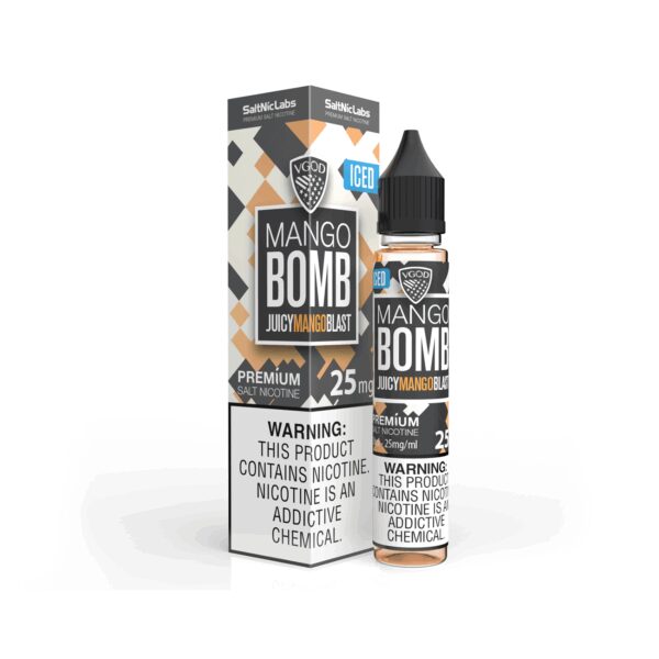 Uygun fiyatlı Vgod Mango Bomb 30ml likit, yoğun mango aroması ve salt nikotin ile tatmin edici buhar keyfi sunar.