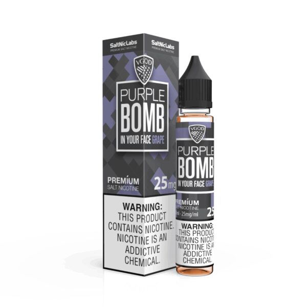 VGOD Purple Bomb 30ml salt nikotin likit, uygun fiyatlı yoğun üzüm ve meyve karışımıyla lezzet dolu anlar sunar.