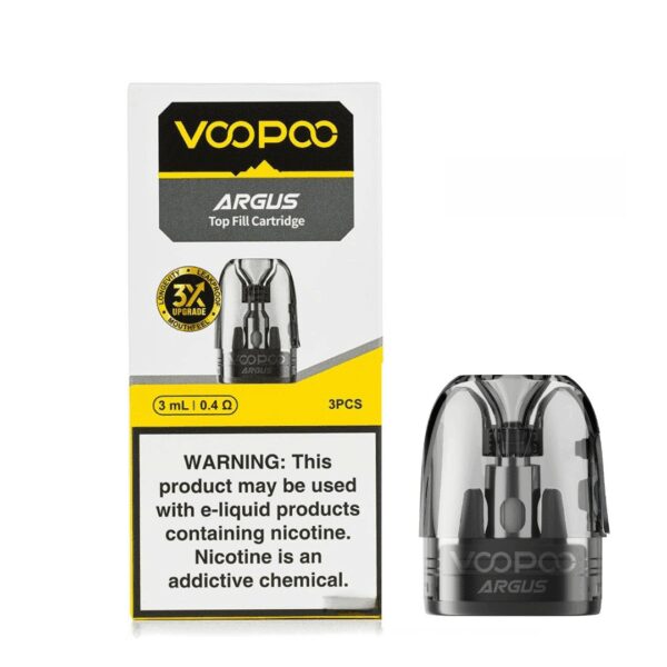 Voopoo Argus üstten dolum kartuşu, dayanıklı yapısı ve salt nikotin uyumuyla uygun fiyatlı buhar keyfi sunar.
