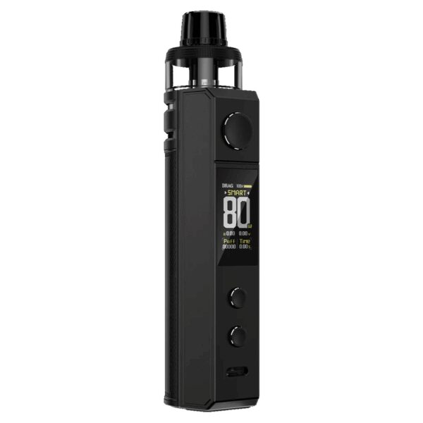 Uygun fiyatlı Voopoo Drag H80s Kit, Type-C hızlı şarj ve pnömatik ateşleme ile kompakt pod sistemde güçlü salt nikotin buharı sunar.