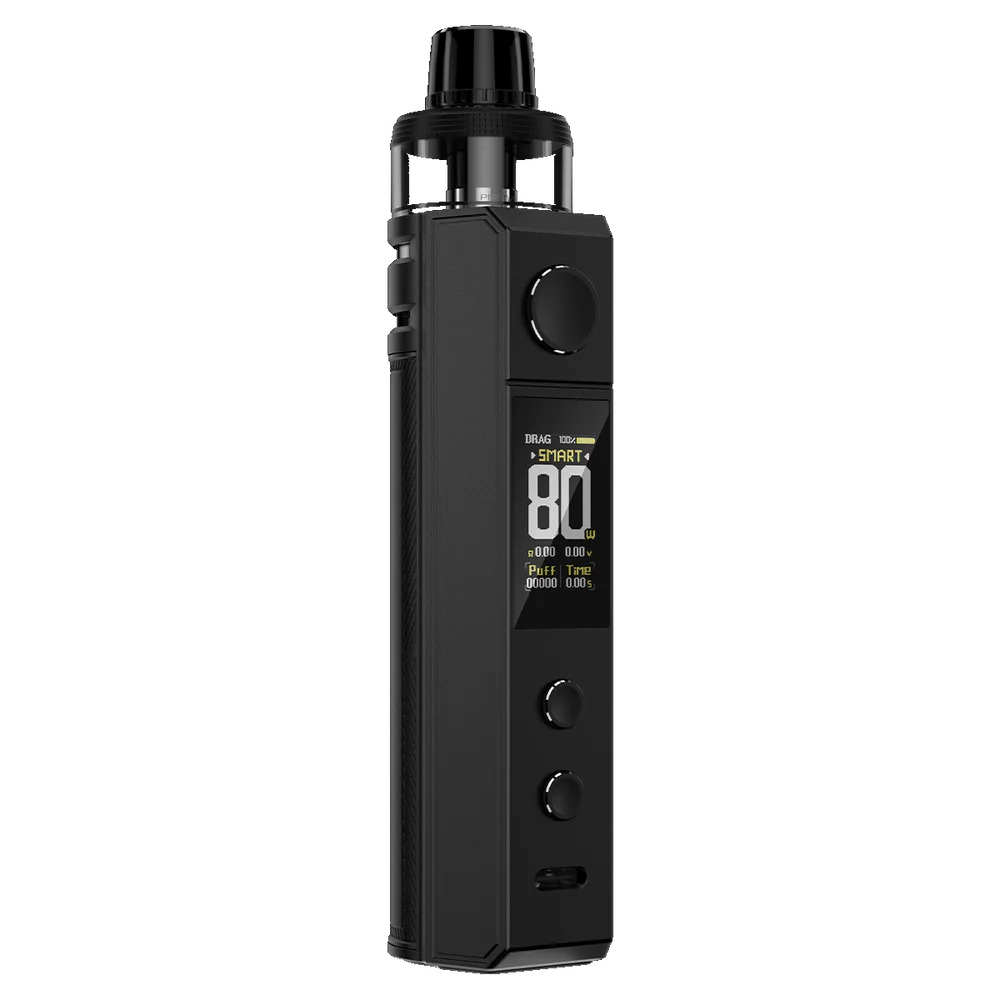 Uygun fiyatlı Voopoo Drag H80s Kit, Type-C hızlı şarj ve pnömatik ateşleme ile kompakt pod sistemde güçlü salt nikotin buharı sunar.