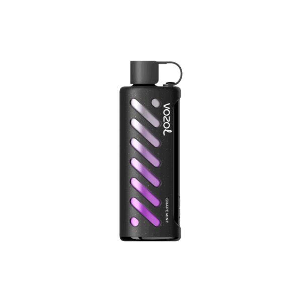 Uygun fiyatlı salt nikotin ile ferahlatıcı üzüm nane aroması sunan Vozol Gear Shisha 25000 puf kullan-at vape bar.