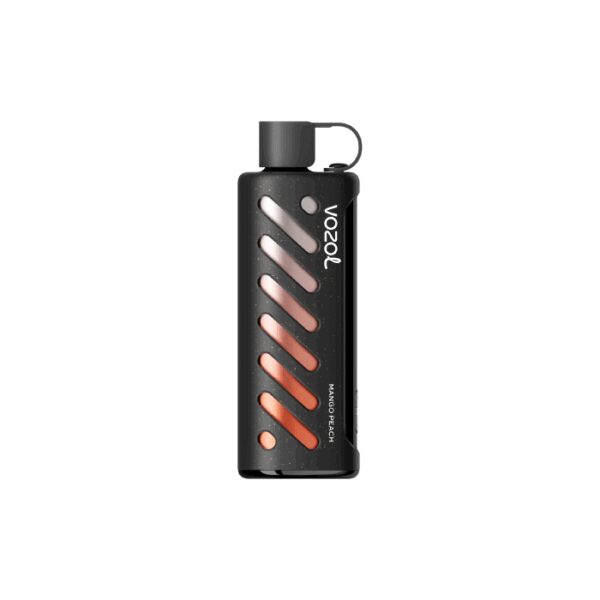 Mango şeftali aromalı Vozol Gear Shisha 25000 kullan-at vape bar, 25000 pufluk uzun ömürlü salt nikotin keyfi ve uygun fiyat sunar.