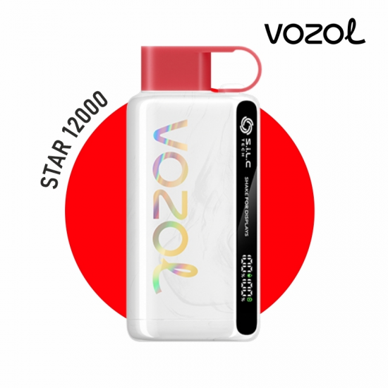 Uzun ömürlü salt nikotin deneyimi için Vozol Star 12000 puf Ahududu Çilek aromalı uygun fiyatlı kullan-at vape bar.