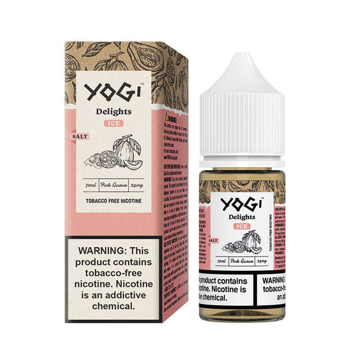 Yogi Delight Pink Guava Ice Uygun fiyatlı salt nikotin likiti Yogi Delight Pink Guava Ice, tropik pembe guava aroması ve ferahlatıcı buz etkisi sunar.