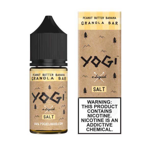 Uygun fiyatlı Yogi fıstık ezmesi muzlu granola bar aromalı 30ml salt nikotin likiti.