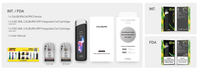 Uwell Caliburn G4 Pro Kutu İçeriği
