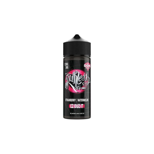 Uygun fiyatlı Ruthless Ez Duz It Likit 120ml, çilek ve karpuzun ferah uyumuyla taze bir meyve deneyimi sunar.