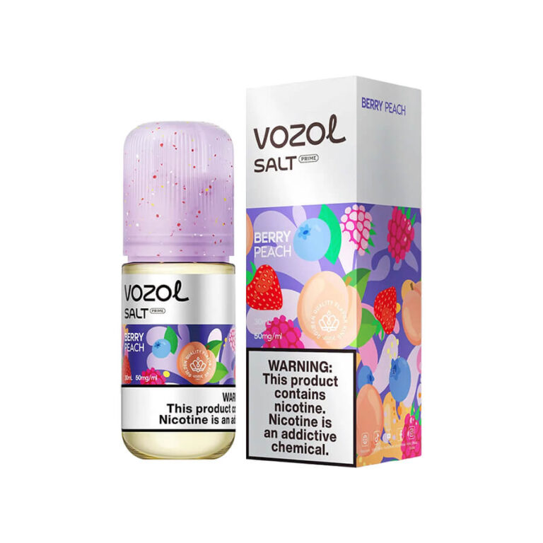 Orman meyveleri ve şeftali aromalı Vozol likit, 30MG ve 50MG salt nikotin ile uygun fiyatlı yumuşak içim sunar.