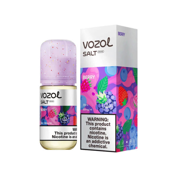 Vozol Berry Salt Likit 30ML, orman meyveleri ve şeftali aromalarıyla pod cihazlar için uygun fiyatlı salt nikotin seçeneği sunar.