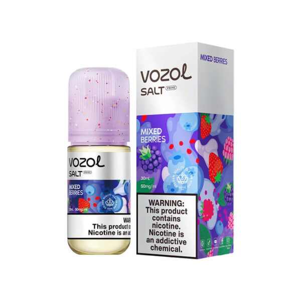 Uygun fiyatlı Vozol Mixed Berries salt nikotin likiti, taze çilek ve böğürtlen aromalarıyla ferahlatıcı bir içim sunar.
