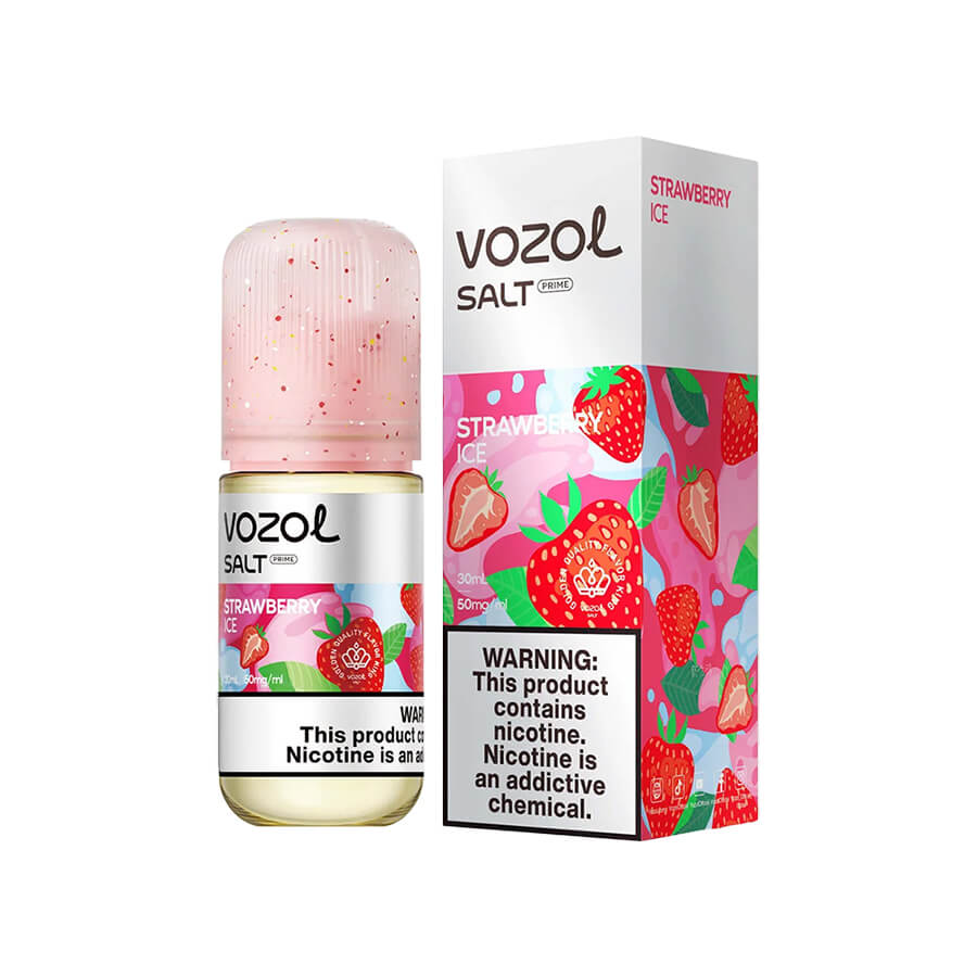 Vozol Strawberry Ice Likit 30/50mg Uygun fiyatlı Vozol Strawberry Ice, olgun çilek ve buz ferahlığıyla salt nikotin keyfi sunar.