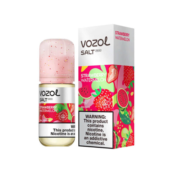 Vozol Strawberry Watermelon Salt Likit, çilek ve karpuzun ferah uyumunu uygun fiyatla sunan 30MG ve 50MG salt nikotin seçeneğidir.