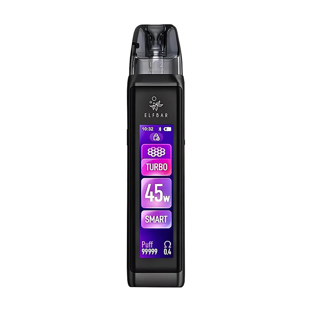 Elfbar ELFX Ultra Pod Mod, 2.4 inç dokunmatik ekran ve 45W güçle üstün lezzet sunan uygun fiyatlı bir cihazdır.