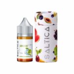 Uygun fiyatlı Saltica Apple Ice, kırmızı elma ve vanilya krema lezzetini buz ferahlığıyla birleştiren salt nikotin likitidir.