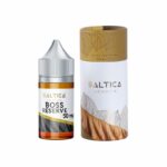 Ceviz, kurabiye ve muz aromalı Saltica Boss Reserve salt likit, uygun fiyatlı 35mg ve 50mg seçenekleriyle sunulur.