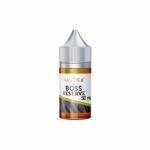 Ceviz, kurabiye ve muz aromalı Saltica Boss Reserve salt likit, uygun fiyatlı 35mg ve 50mg seçenekleriyle sunulur.