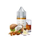 Uygun fiyatlı Saltica Castle Long Salt Likit, hindistan cevizi, badem, vanilya ve burbon aromalarıyla 35mg veya 50mg salt nikotin seçeneği sunar.