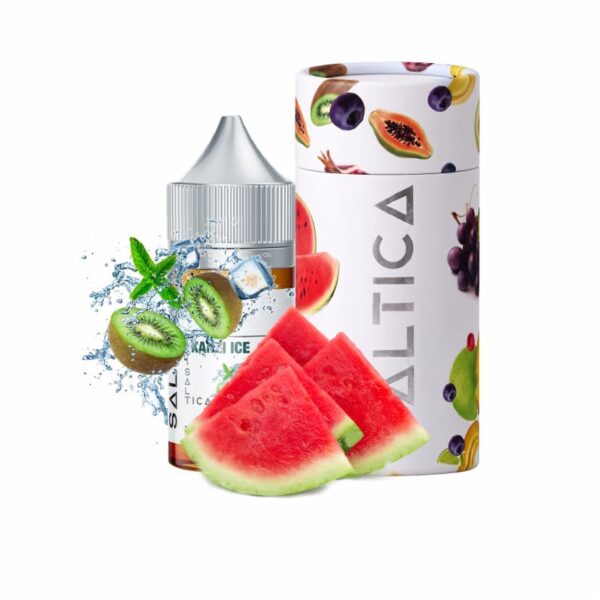 Karpuz, çilek ve kivi aromalı Saltica Kanzi Ice salt likit, uygun fiyat ve buz ferahlığıyla 35mg ile 50mg salt nikotin gücünde.