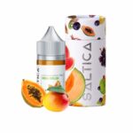 Uygun fiyatlı tropikal mango, papaya ve kavun aromalı Saltica Mega Melon salt likit.