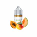 Uygun fiyatlı tropikal mango, papaya ve kavun aromalı Saltica Mega Melon salt likit.