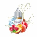 Nar, ahududu, şeftali ve krema notalarıyla zengin lezzet sunan Saltica Pomegranate Rush salt likit, uygun fiyatlı 35mg ve 50mg salt nikotin seçeneklerine sahiptir.